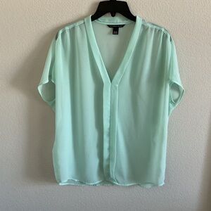 Victoria's Secret Sheer Aqua/Teal Blouse- Size XS